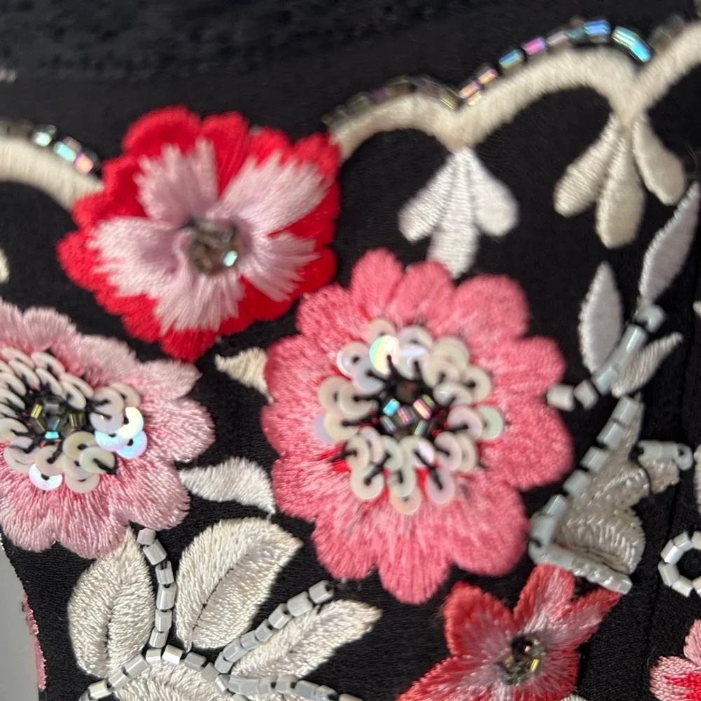Needle an thread Elegant Black and Pink Embroidered Dress prom bridesmaid dress - Picture 11 of 16